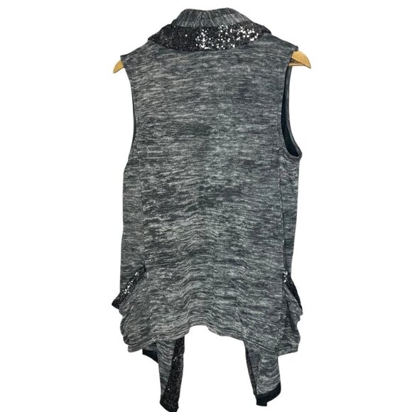 Juicy Couture Women's S Longline Sequin Sweater Vest Gray Black Y2K Bling Layer - Picture 5 of 8
